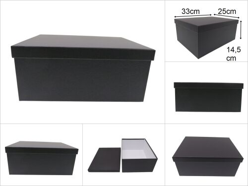 sd17093 dikdörtgen no8 siyah karton hediye&saklama kutusu - 