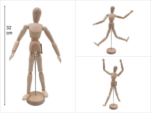 sd18331 no3 dekoratif ahşap çizim mankeni - 