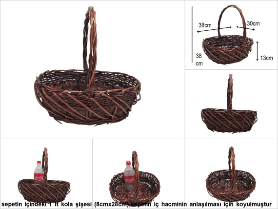 sd20361 üstten saplı oval no2 söğüt sepet - 1