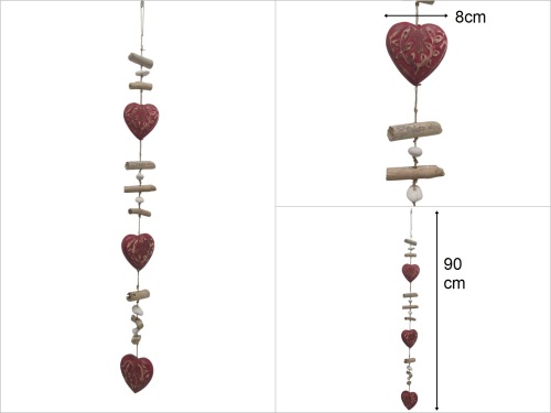 sd21744 ahşap kalp sarkıt obje - 