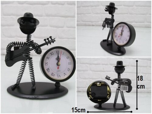 sd21943 dekoratif metal müzisyen saat gitar - 
