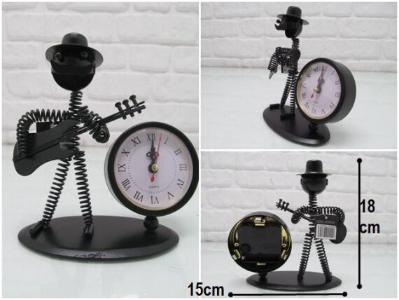 sd21943 dekoratif metal müzisyen saat gitar - 1