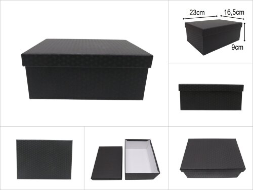 sd26223 siyah renkli kabartma no3 desenli hediye&saklama kutusu - 