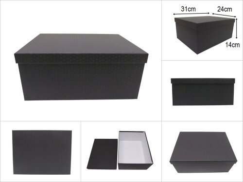 sd26227 siyah renkli kabartma no7 desenli hediye&saklama kutusu - 