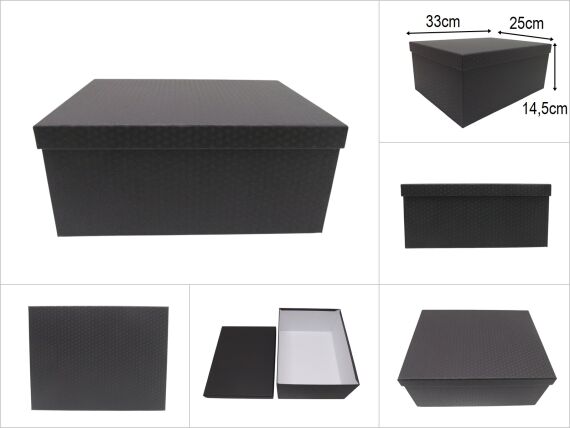 sd26228 siyah renkli kabartma no8 desenli hediye&saklama kutusu - 1