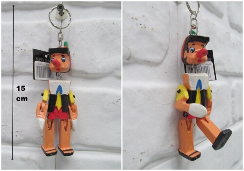 sd26595 ahşap pinokyo anahtarlık - 