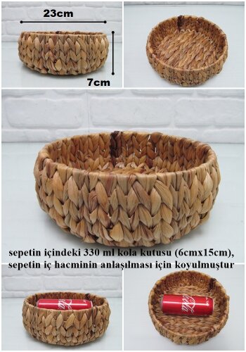 sd28027 dekoratif no1 yuvarlak hasır sepet kase - 