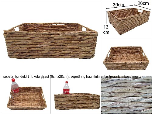 sd28055 dekoratif no3 raf düzenleyici organizer hasır sepet - 