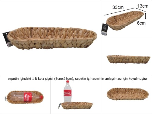 sd28056 dekoratif no1 oval dar uzun hasır sepet - 