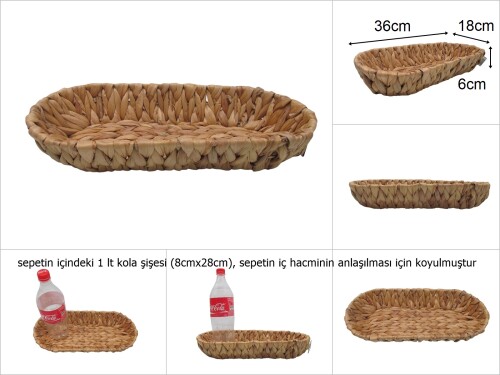 sd28057 dekoratif no2 oval dar uzun hasır sepet - 