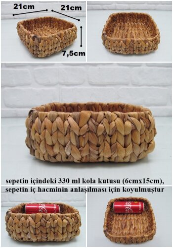 sd28067 dekoratif no1 kare hasır sepet - 