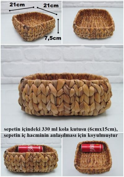 sd28067 dekoratif no1 kare hasır sepet - 1