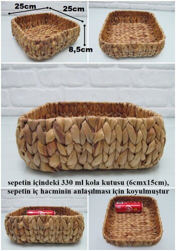 sd28068 dekoratif no2 kare hasır sepet - 