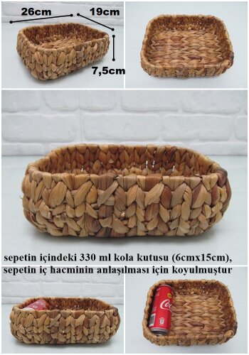 sd28070 dekoratif no1 dikdörtgen hasır sepet - 