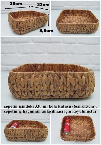sd28071 dekoratif no2 dikdörtgen hasır sepet - 