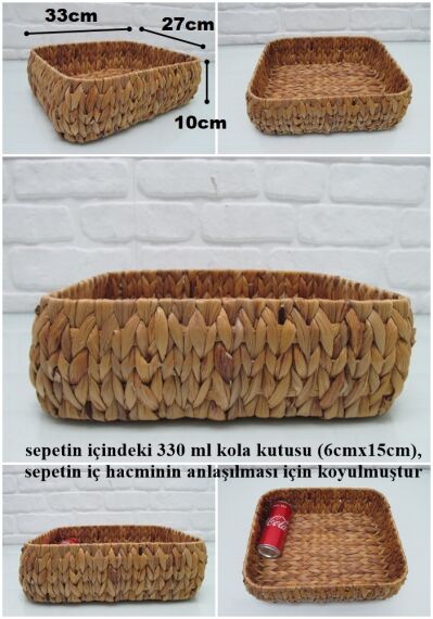sd28072 dekoratif no3 dikdörtgen hasır sepet - 1