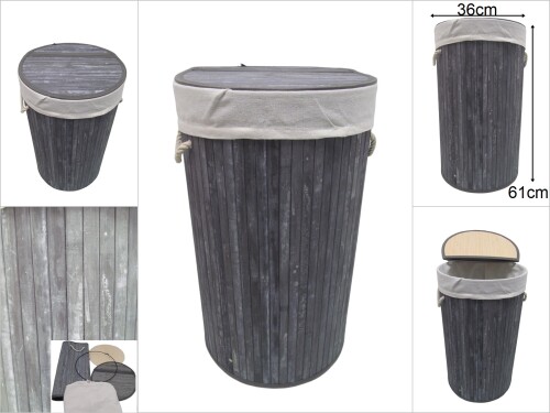 sd29208 gri katlanan bambu kapaklı sepet - 