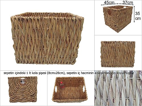 sd29224 dekoratif no2 düzenleyici derin hasır sepet - 