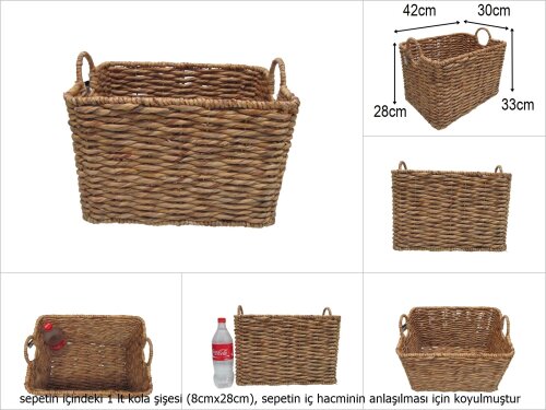 sd29227 dekoratif no2 düzenleyici derin hasır sepet - 