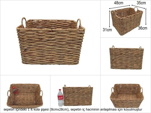 sd29228 dekoratif no3 düzenleyici derin hasır sepet - 