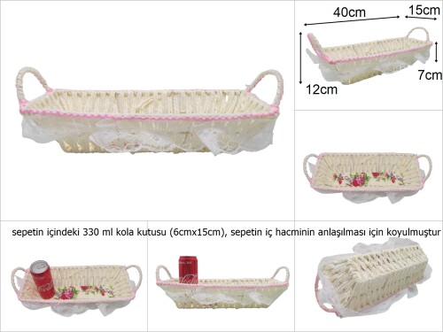 sd29409 dikdörtgen tüllü kraft sepet - 