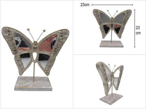 sd29489 sedef renkli aynalı polyester kelebek obje - BU ÜRÜN SADECE MAĞAZADAN SATIŞ