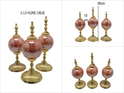 sd29534 dekoratif 3 lü top obje - BU ÜRÜN SADECE MAĞAZADAN SATIŞ