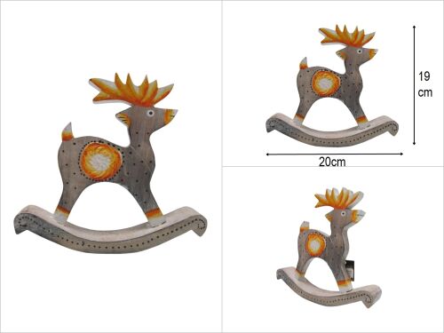 sd29908 otantik ahşap işlemeli sallanan geyik - 