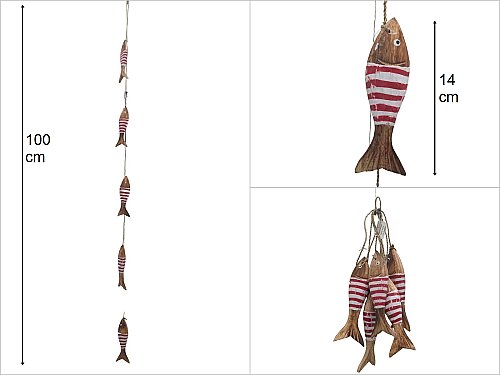 sd29921 5 li sarkıt renkli ahşap balıklar - 