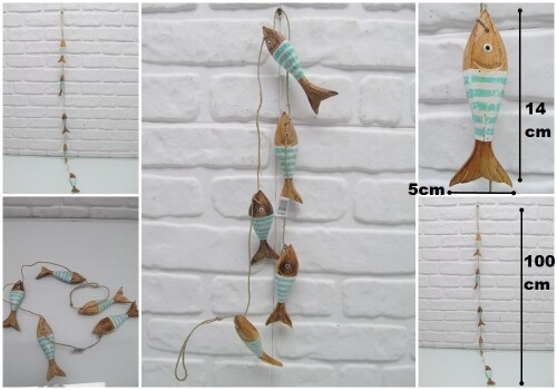 sd29923 5 li sarkıt renkli ahşap balıklar - 