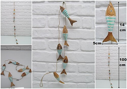 sd29923 5 li sarkıt renkli ahşap balıklar - 