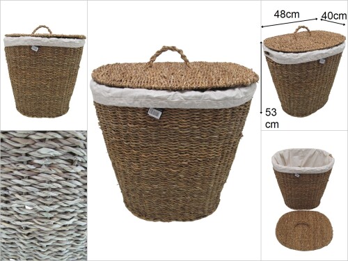 sd30404 oval kapaklı derin hasır sepet - 