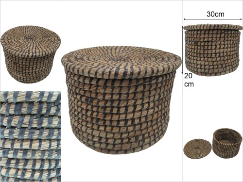 sd31292 yuvarlak kapaklı hasır sepet no:2 - 