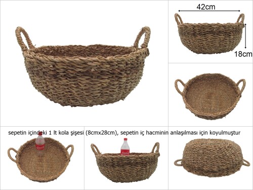 sd31429 dekoratif yuvarlak no2 hasır sele sepet - 