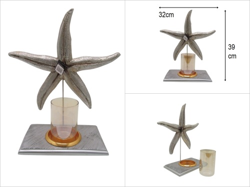 sd31857 gümüş renkli deniz yıldızı mumluk - BU ÜRÜN SADECE MAĞAZADAN SATIŞ