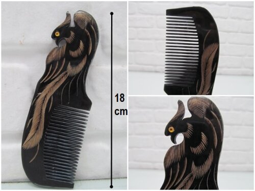 sd33415 tavus kuşu dekorlu boynuz tarak - 