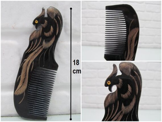 sd33415 tavus kuşu dekorlu boynuz tarak - 1