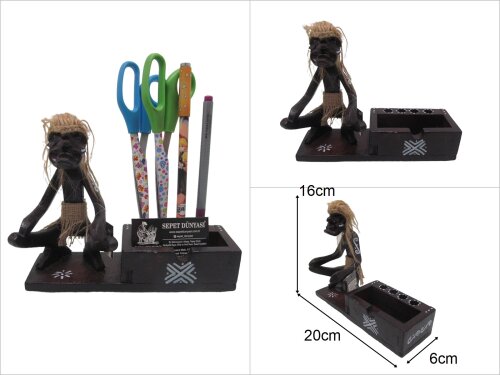 sd33525 ahşap kalemlik,kartvizitlik yamyam - 