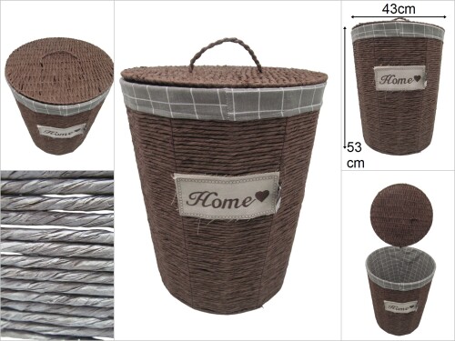 sd33551 yuvarlak kahverengi kraft no2 kirli çamaşır sepeti - 