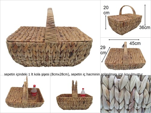 sd33661 hasır kapaklı büyük boy piknik sepeti - 