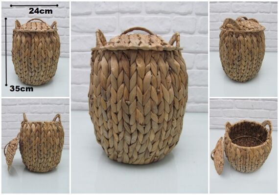 sd33662 dekoratif kapaklı no1 hasır sepet - 1
