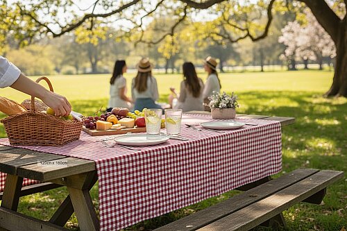 sd34194 piknik-masa örtüsü (kırmızı-beyaz 120cmx160cm) - (1)