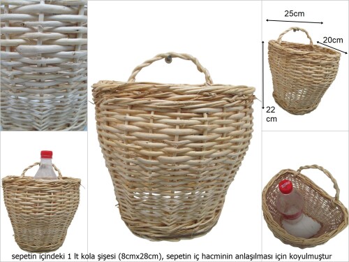 sd34244 dekoratif naturel söğüt duvar kapı sepeti - 