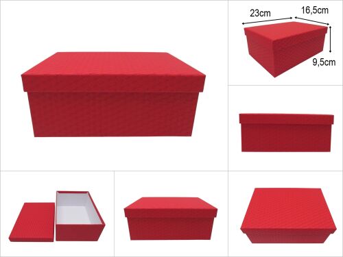 sd34583 kabartma desenli kırmızı no3 karton hediye saklama kutusu - 