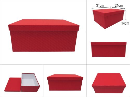 sd34587 kabartma desenli kırmızı no7 karton hediye saklama kutusu - 