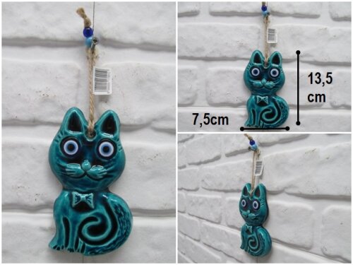 sd34965 seramik duvar süsü kedi - 