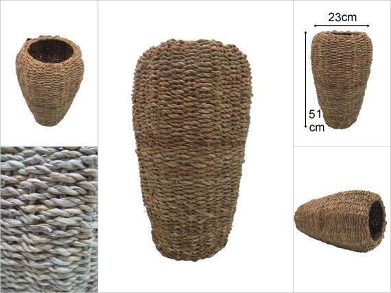 sd35043 dekoratif no1 hasır sepet vazo - 1