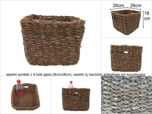 sd35187 dekoratif no1 düzenleyici organizer derin hasır sepet - 