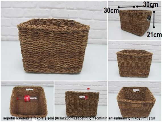 sd35188 dekoratif no2 düzenleyici organizer derin hasır sepet - 1