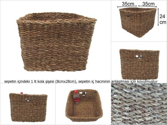 sd35189 dekoratif no3 düzenleyici organizer derin hasır sepet - 1